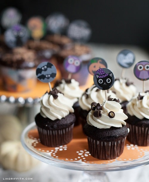 Picks de Cupcakes  Halloween - Lojas Linna
