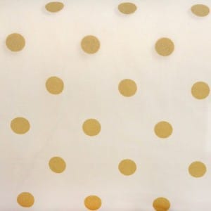 Tecido tricoline branco com bolas douradas - Lojas Linna