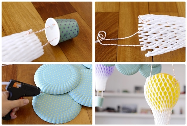 Balões com Materiais Recicláveis