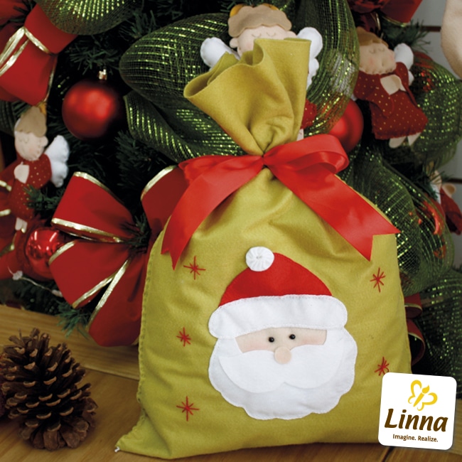 Natal feito à mão: Sacola Papai Noel de feltro! - Lojas Linna